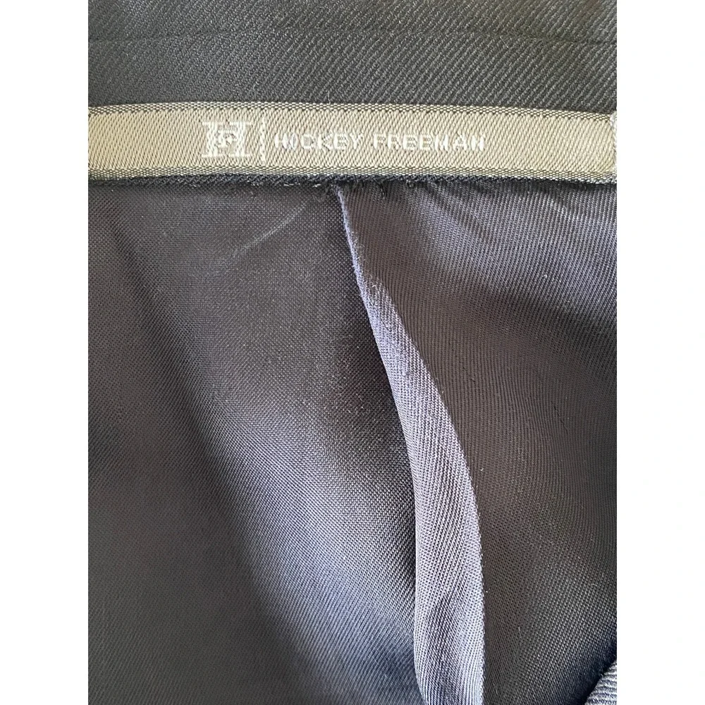 Hickey Freeman Men's Black 100% Wool Super 130s Suit Jacket Blazer Nordstrom 44L - Picture 3 of 7